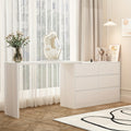 A Modern And Minimalist White Dressing Table with Six Drawers, Suitable for Makeup And Can Also Serve As a Multifunctional Office Desk