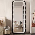 Full-length Mirror With Stand | Soft-covered, Full-body, Floor-standing Mirror for Dressing, Household Wall-mounted, Easy, Dormitory, Bedroom, Hotel, Bathroom, Living Room, Cloakroom, Hanging Mirror, 67*23.6in, Contemporary Style, Iron Frame