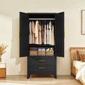 GEITIN Modern Freestanding Wardrobe Armoire with Two Drawers