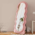 Full-length Mirror with Stand | Soft-covered, Full-body, Floor-standing, Wall-mounted, Hanging Mirror for Dressing, Dormitory, Bedroom, Hotel, Bathroom, Living Room, Cloakroom, Contemporary Style, 67*23.6in